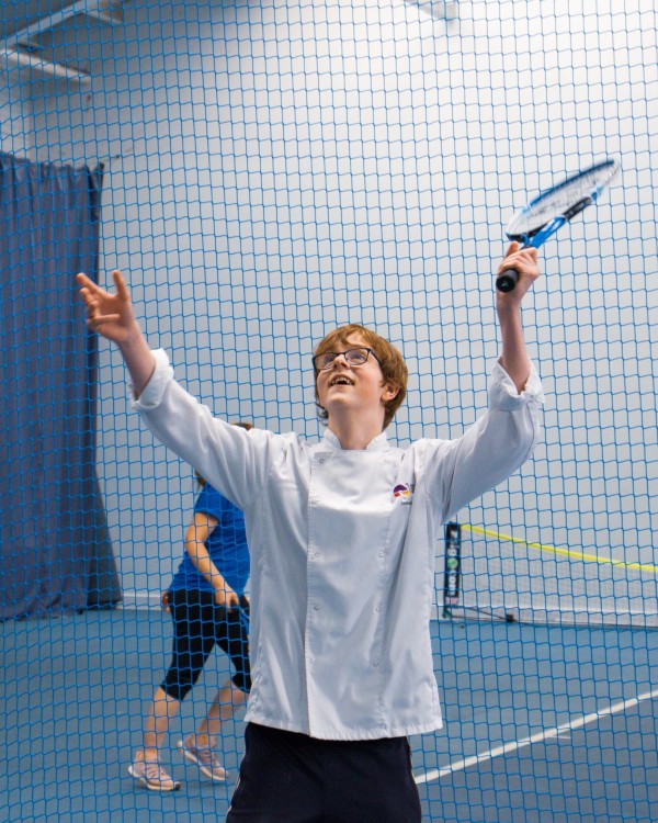 Professional Cookery students were among those who took part in the 23 hour tennisathon.