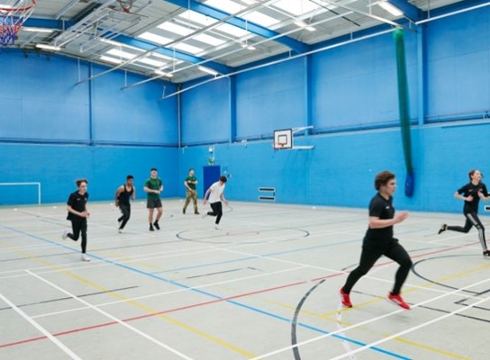 Students Learning in Sports Hall