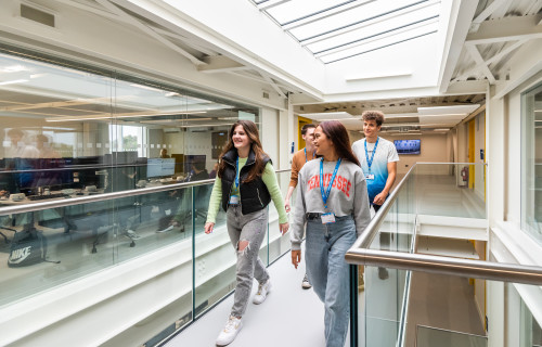 Digitech students walking down corridor