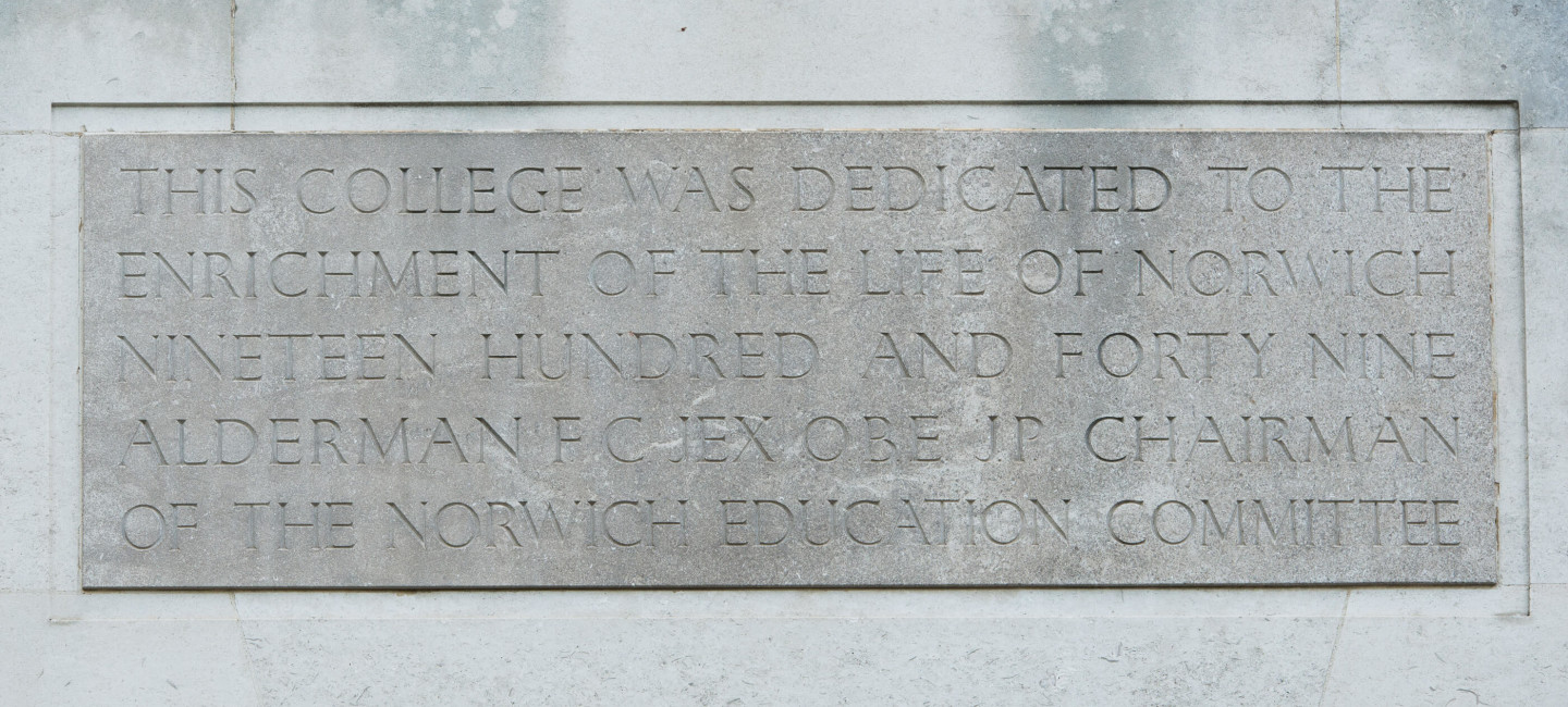 city college norwich plaque