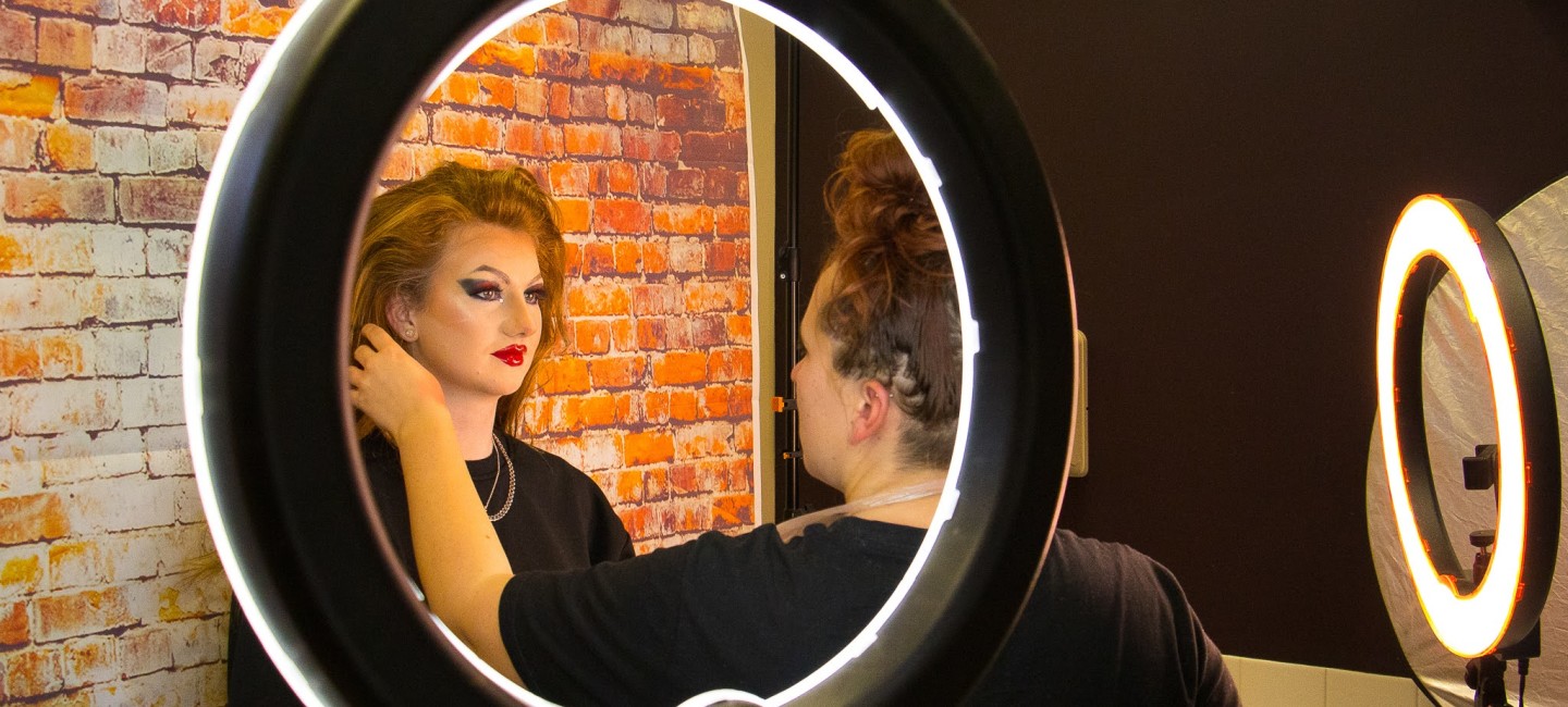 The students have been working hard on the drag queen look needed for the production of Kinky Boots PIC CITY COLLEGE NORWICH 2