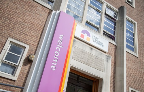 City College Norwich front door