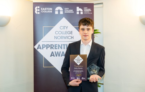 Harry was named Service Industries Apprentice of the Year at City College Norwich's Apprenticeship Awards last month