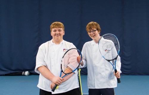 Professional Cookery students were among those who took part in the 23 hour tennisathon.