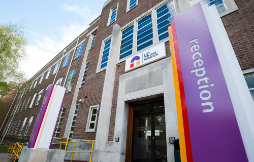 City College Norwich front door