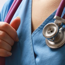 Nurse wearing stethoscope