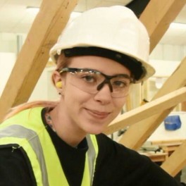 Close-up of City College Carpentry and Joinery student, Rosie